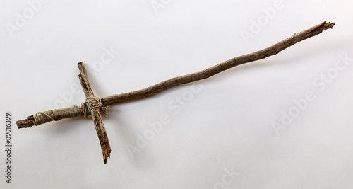 Child's homemade wooden toy sword.