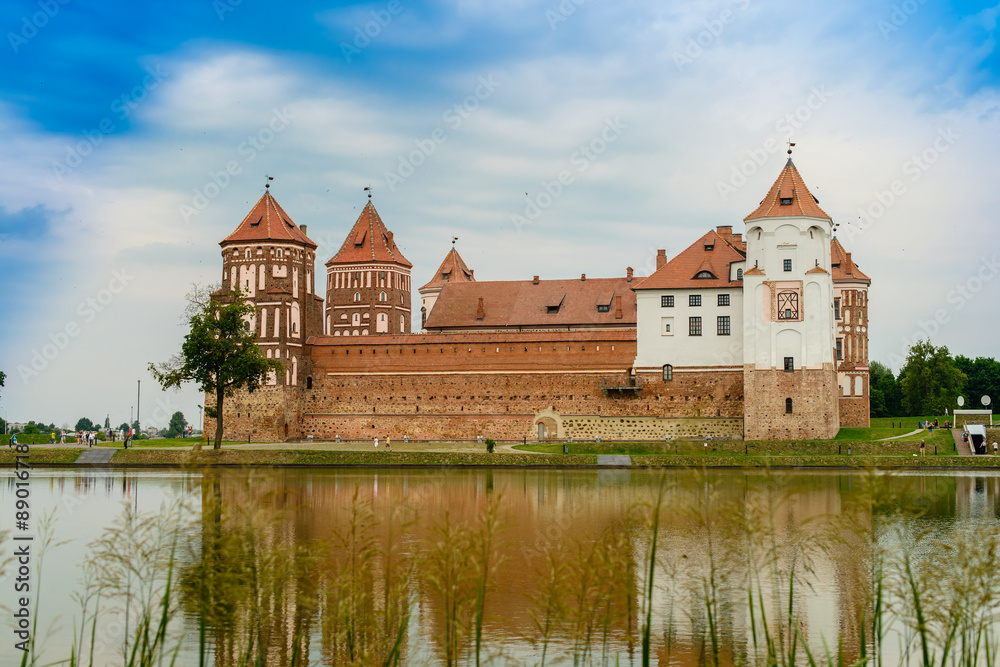 Medieval Mirskiy castle in Mir. Grodno region. Belarus