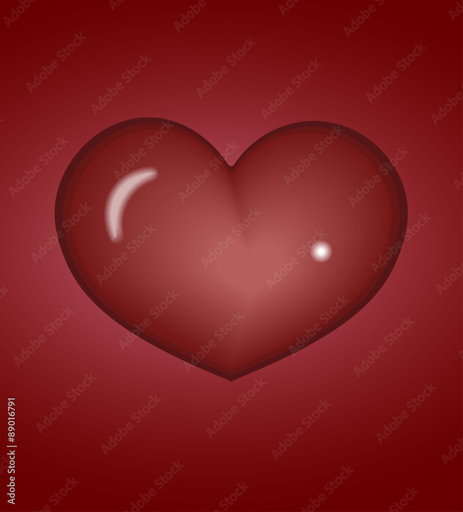 crystal red heart