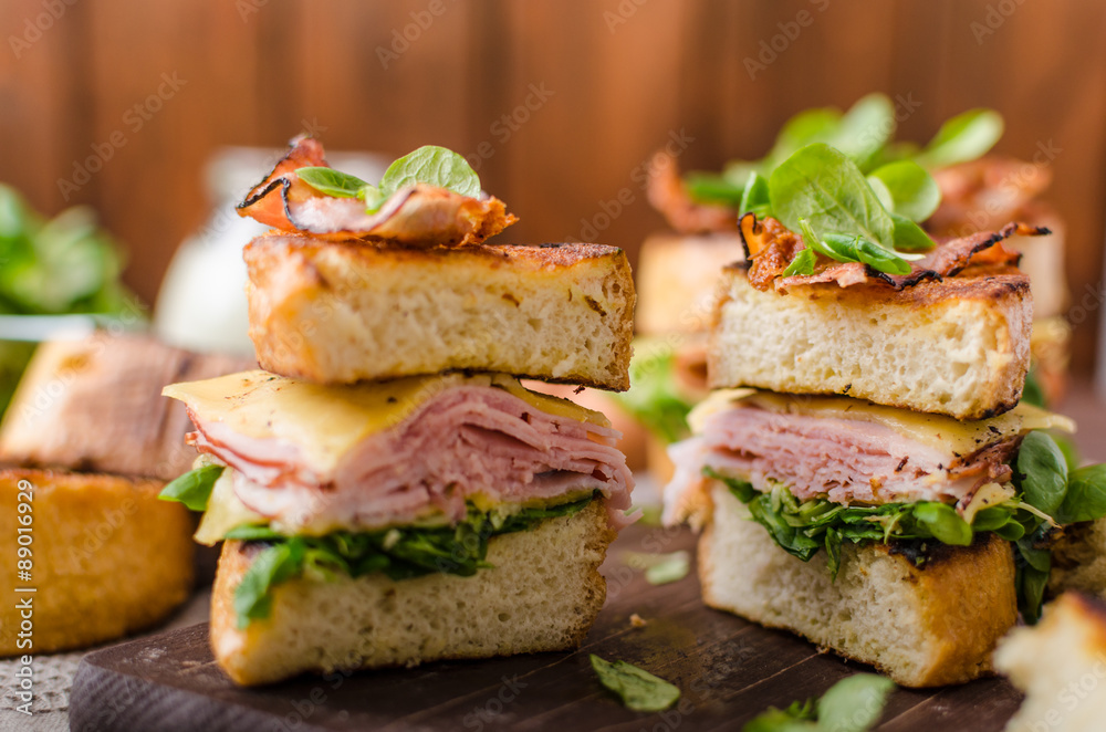 French toast with homemade ham, gouda cheese French toast with homemade ham, gouda cheese