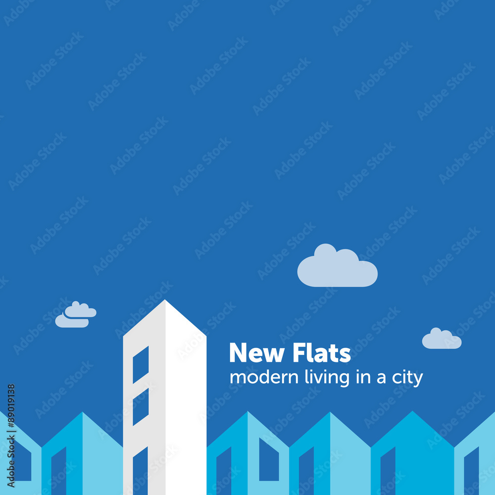 Housing market flat design illustration