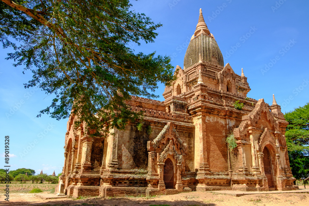 Beautiful view of old ancient temple in old Bagan, Myanmar