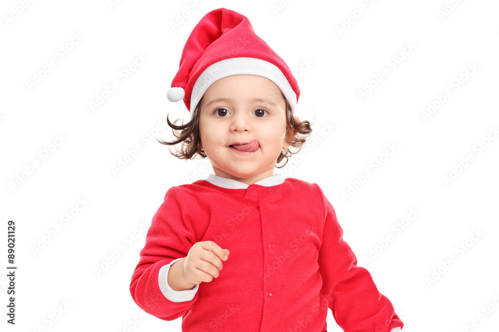 Adorable little girl in Christmas costume Adorable little girl in Christmas costume