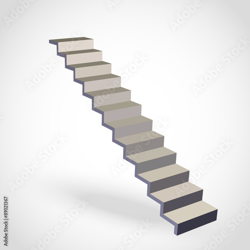 Stairway isolated on a white background. Vector illustration.