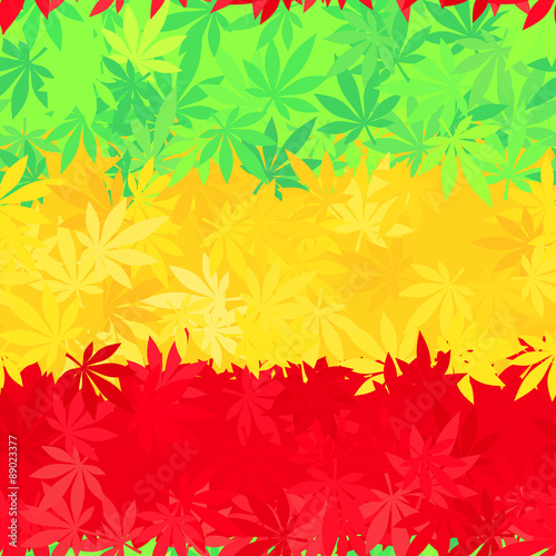 Ethiopia flag seamless pattern. Jamaica reggae music vector