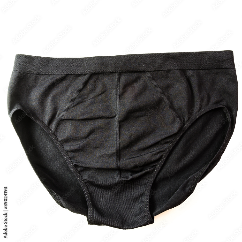 male new underpants color black isolated on white background male new underpants color black isolated on white background
