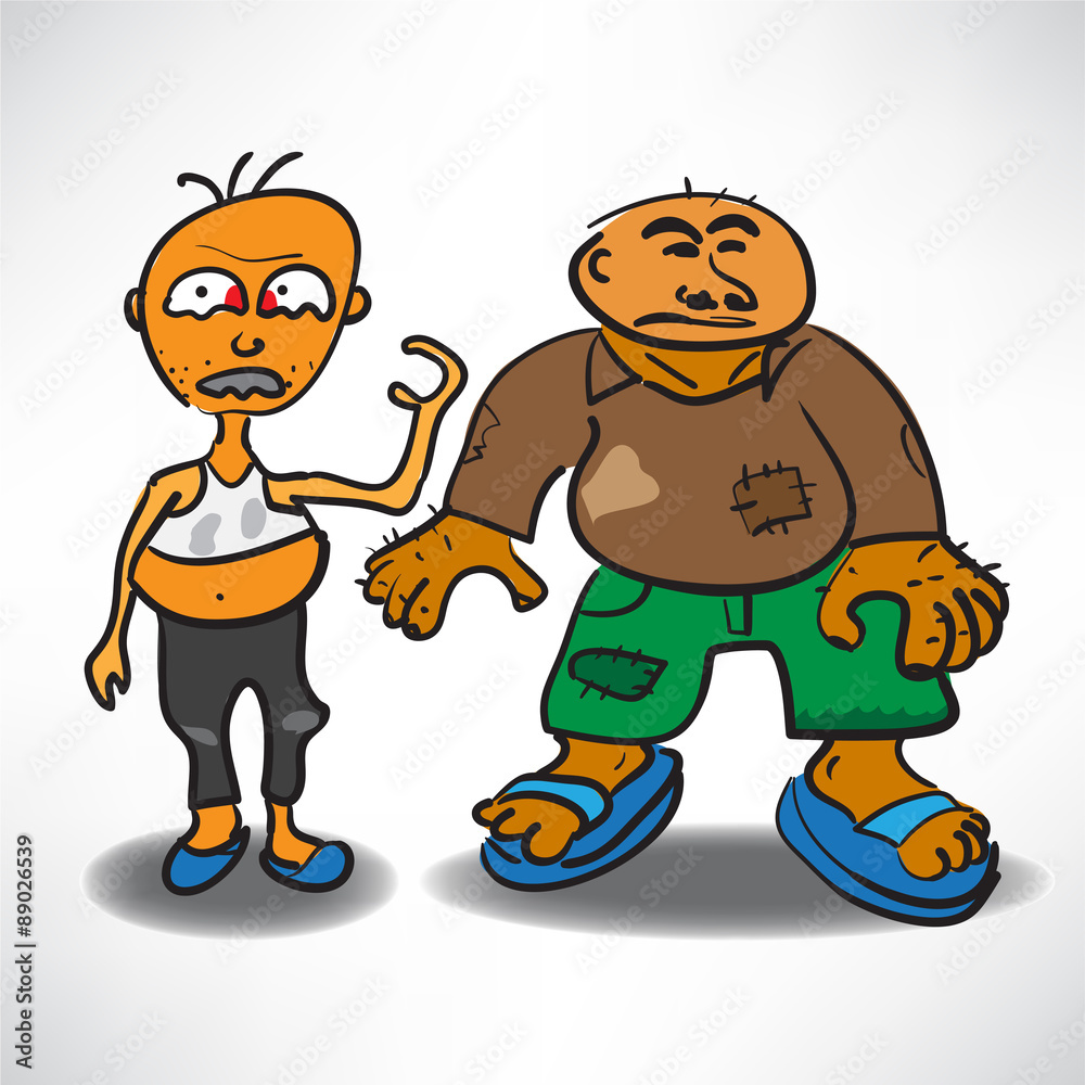 Naklejka premium two homeless