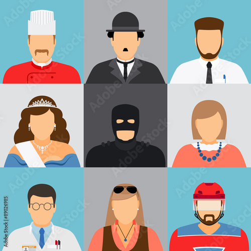 Male and female avatar faces