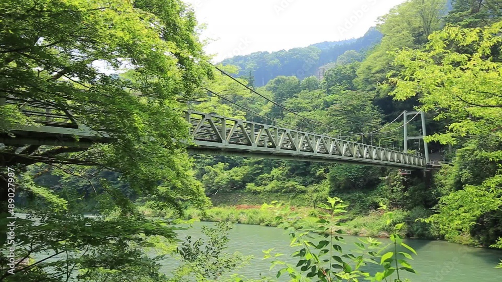 奥多摩の吊り橋 右パン 奥多摩の吊り橋 右パン