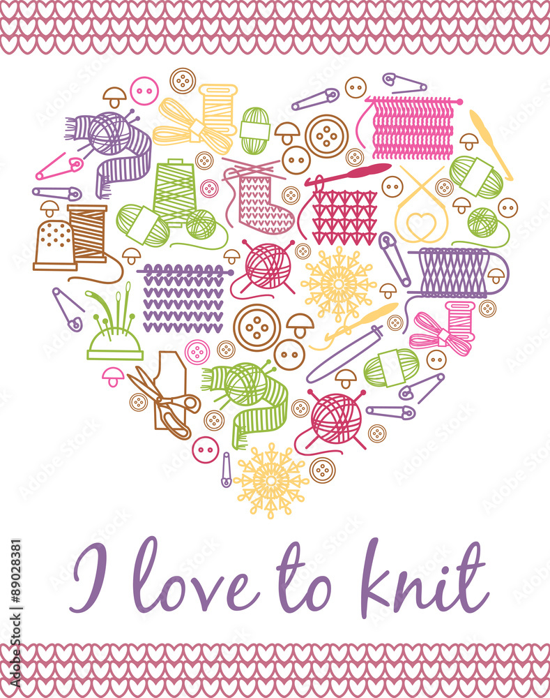 I love knitting heart