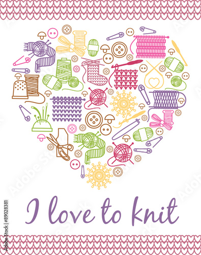 I love knitting heart