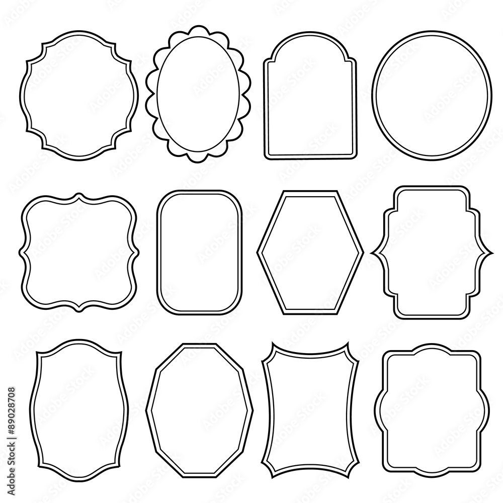 Blank frame and label mega set Vintage Retro Vector illustration