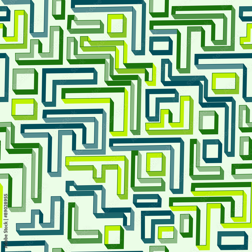 Seamless pattern of green maze Seamless pattern of green maze