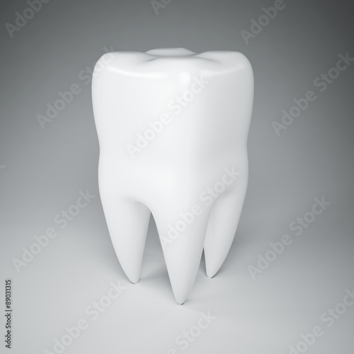 3d illustration of a tooth on a gray background
