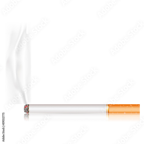 Cigarette with smoke