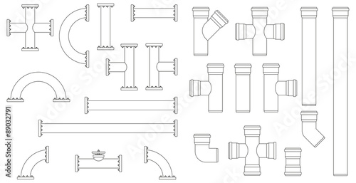 Set of sewer pipes