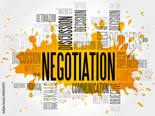 Negotiation words cloud business concept