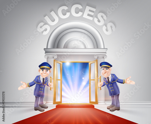Red carpet door to Success
