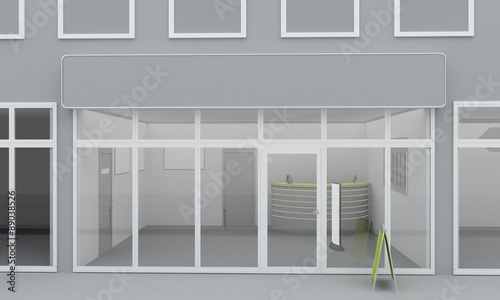 Illustration of shop or office facade. Exterior
