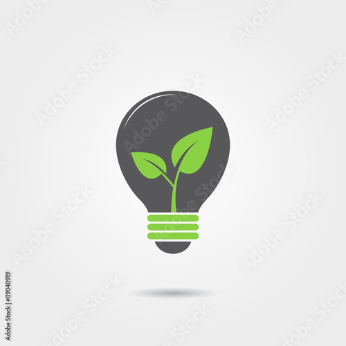 Eco light bulb icon
