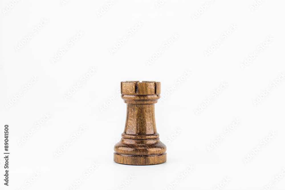chess  wood on white background