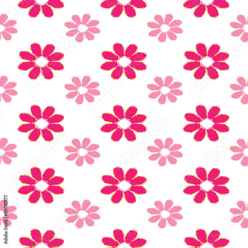 Pink flower seamless pattern vector background