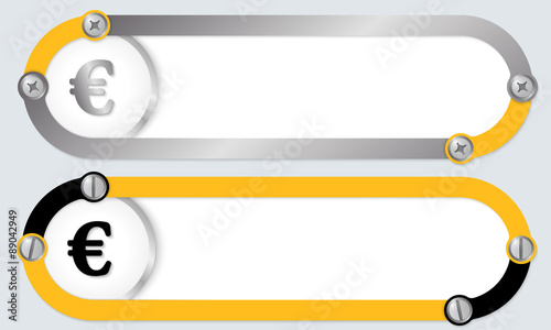 Two abstract frames for your text and euro symbol