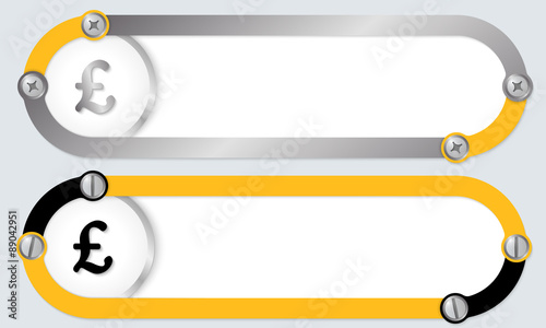 Two abstract frames for your text and pound sterling symbol