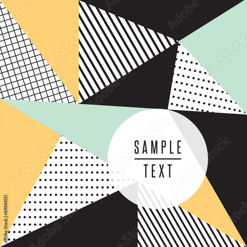 Abstract triangle design with text