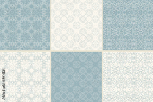Set of vector seamless patterns with traditional Arabic ornament