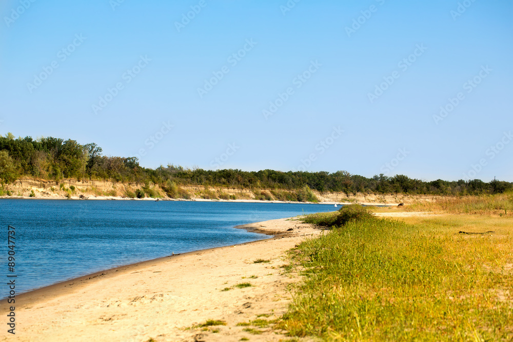 Don river sand shore sky beach landscape nature Russia