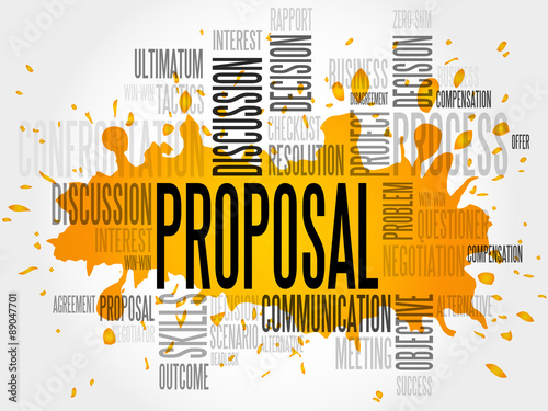 Proposal word cloud, business concept