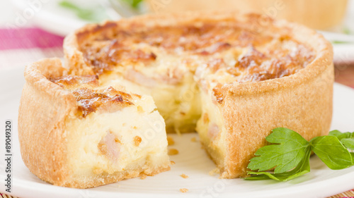 Quiche Lorraine - Individual quiches with bacon, cheese and savoury custard.
