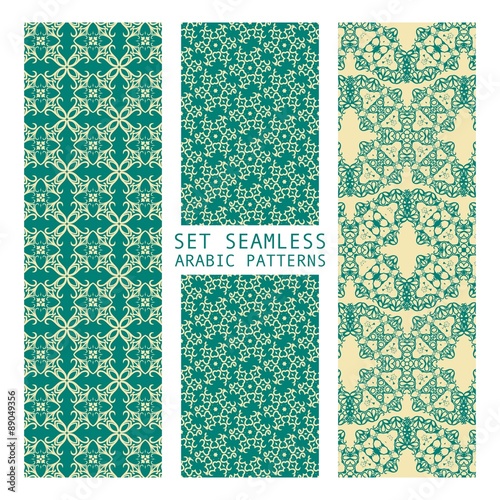 Set of Arabic seamless patterns, vector