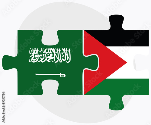 Saudi Arabia and Palestine Flags