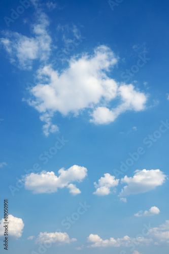 Fototapeta Naklejka Na Ścianę i Meble -  Heaven. Blue sky and white clouds over horizon.