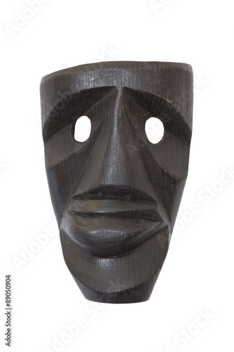 Wooden sardinian mask / Black mask carved in wood, it is a sardinian handmade product sold as a souvenir and called 