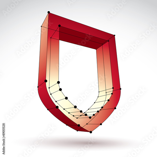 3d mesh web red security ic...
