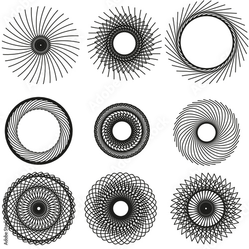 round ornament patterns illustrator set