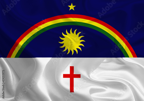 Brazil State Flags: Waving Fabric Flag of Pernambuco