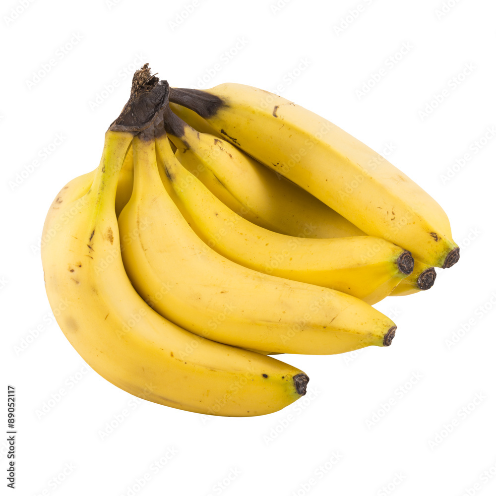 Bunch of bananas isolated on white