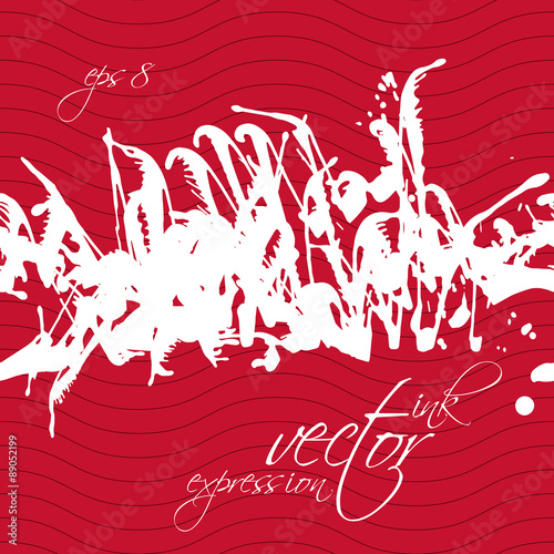 Colorful watercolor graffiti splash overlay elements, red expres