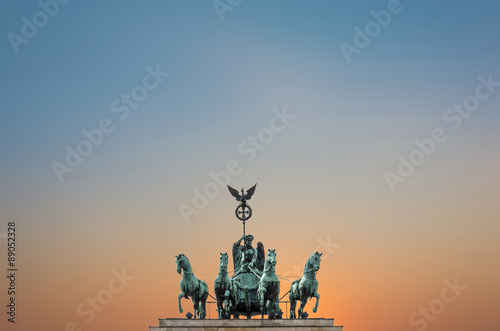 berlin symbol, berlin city sunset - brandenburg gate