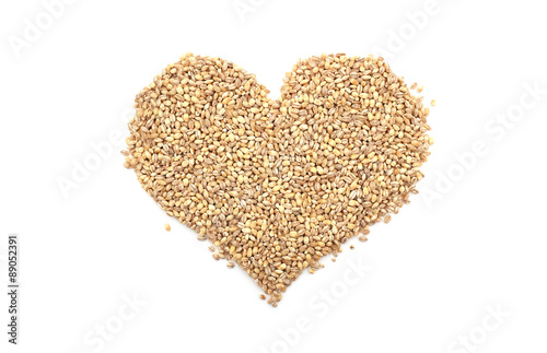 Pearl barley in a heart shape