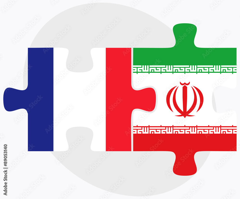 France and Iran Flags in puzzle France and Iran Flags in puzzle