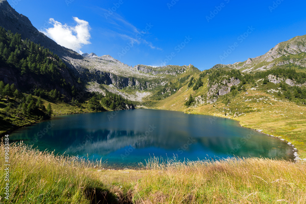 Lago di Campo - Adamello Trento Italy / Lago di Campo (Campo lake) 1944 m. Small beautiful alpine lake in the National Park of Adamello Brenta, Trentino Alto Adige, Italy