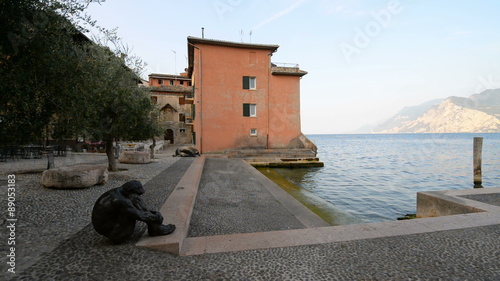 View of the harbor of Malcesine on Garda lake. Malcesine, Italy. photo