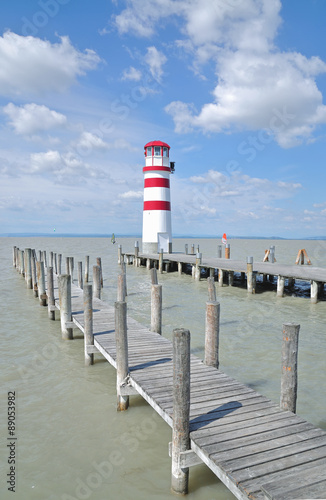 der Leuchtturm von Podersdorf am See,Neusiedler See,Burgenland,Österreich