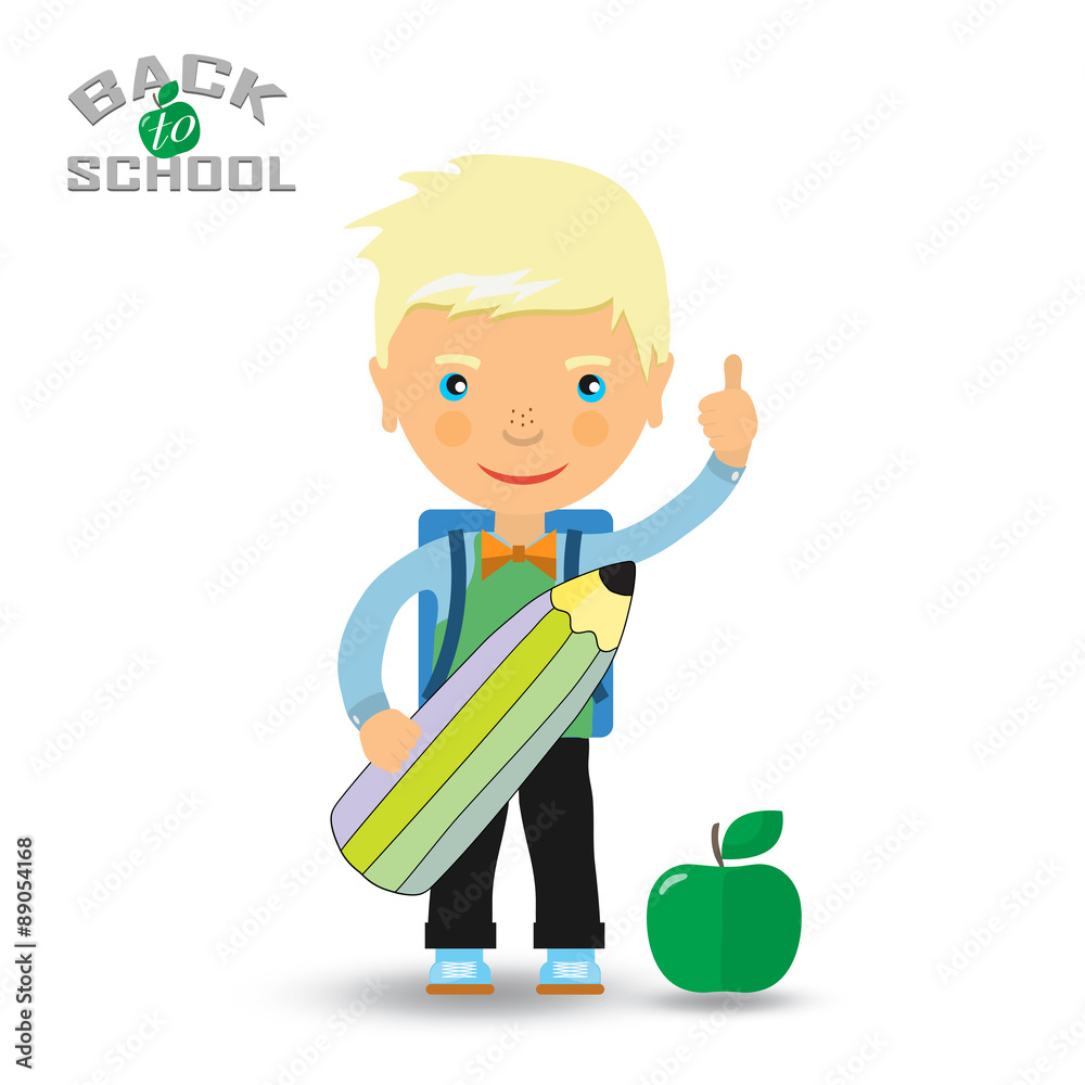 Back to school design. Vector illustration student with a pencil Back to school design. Vector illustration student with a pencil