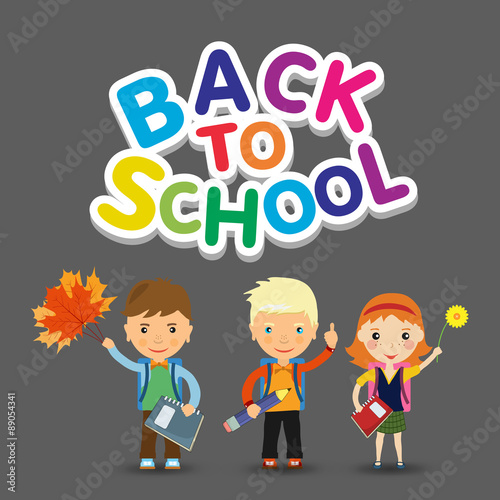 Back to school design. students go to school the first of Septem